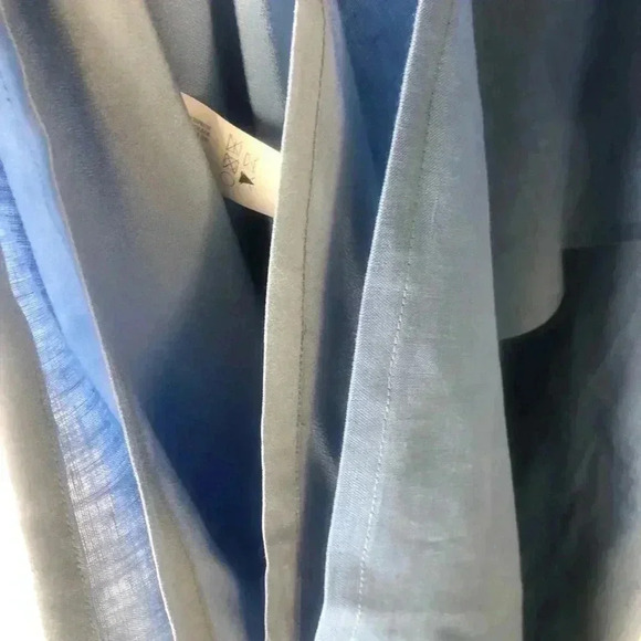 Revolve Capulet 100% linen one shoulder chambray mini dress medium new with tags - Picture 6 of 9